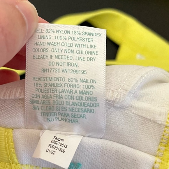 NWT Kona Sol Yellow Stripe Bikini Top Size X (14W) - Picture 9 of 10